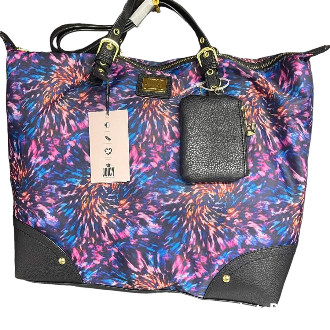 multi color calidascope print bag